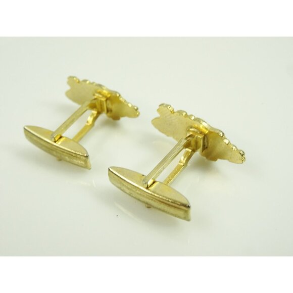 Bahamas Cufflinks Black Enamel Vintage Cuff Links - Picture 2 of 3